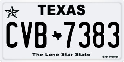 TX license plate CVB7383