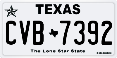TX license plate CVB7392
