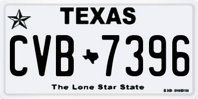 TX license plate CVB7396