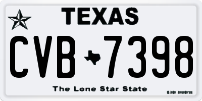 TX license plate CVB7398