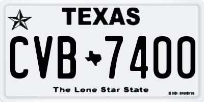 TX license plate CVB7400