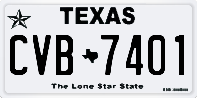 TX license plate CVB7401