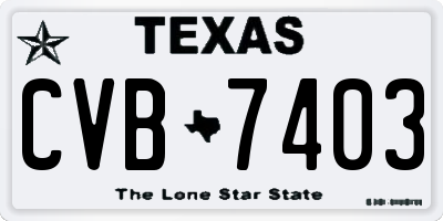 TX license plate CVB7403