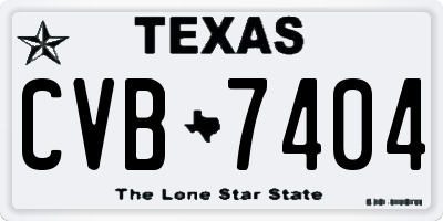 TX license plate CVB7404
