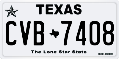 TX license plate CVB7408