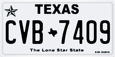 TX license plate CVB7409