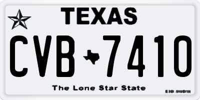 TX license plate CVB7410