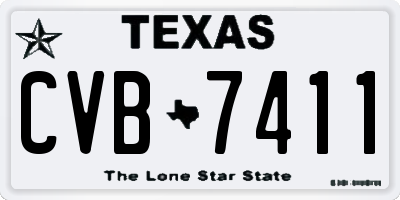 TX license plate CVB7411