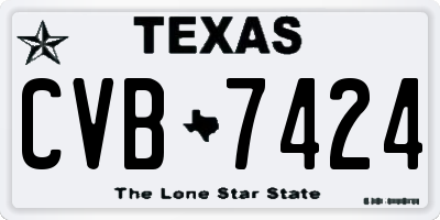 TX license plate CVB7424