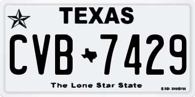 TX license plate CVB7429