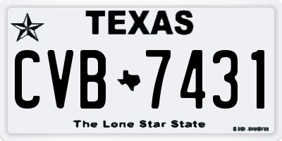 TX license plate CVB7431