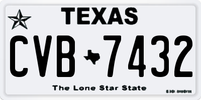 TX license plate CVB7432