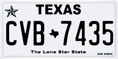 TX license plate CVB7435