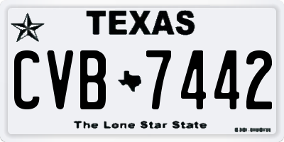 TX license plate CVB7442