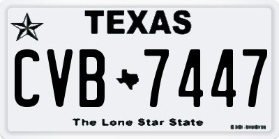 TX license plate CVB7447
