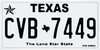 TX license plate CVB7449