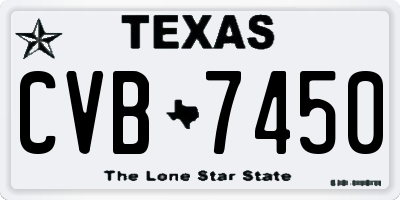 TX license plate CVB7450