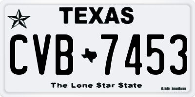TX license plate CVB7453