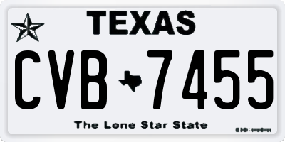 TX license plate CVB7455