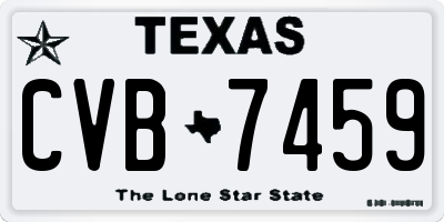 TX license plate CVB7459