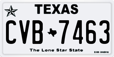 TX license plate CVB7463