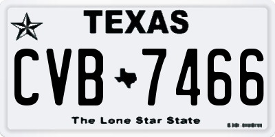 TX license plate CVB7466