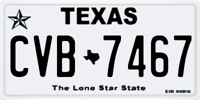 TX license plate CVB7467
