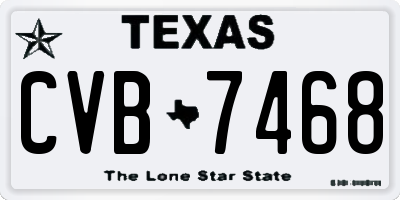TX license plate CVB7468