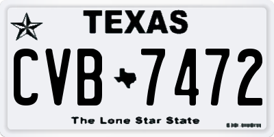 TX license plate CVB7472