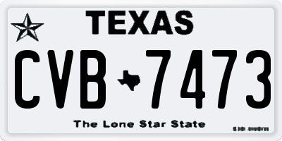 TX license plate CVB7473