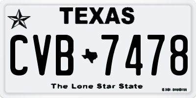 TX license plate CVB7478