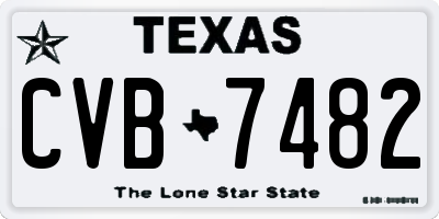 TX license plate CVB7482