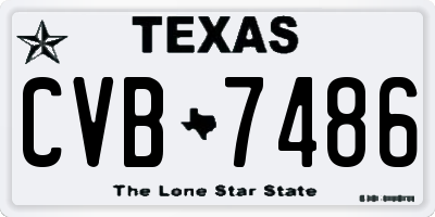 TX license plate CVB7486