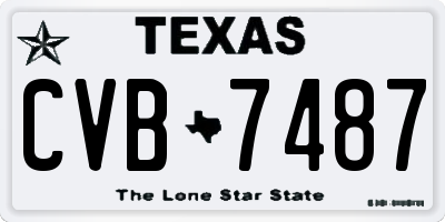 TX license plate CVB7487