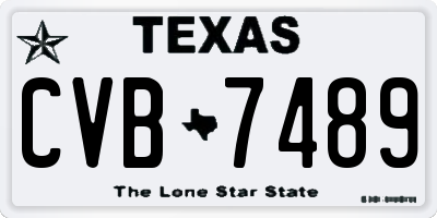 TX license plate CVB7489