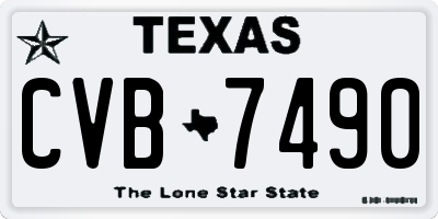 TX license plate CVB7490