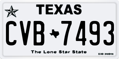 TX license plate CVB7493