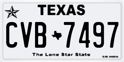 TX license plate CVB7497