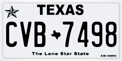 TX license plate CVB7498