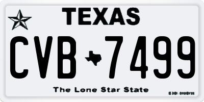 TX license plate CVB7499