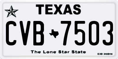 TX license plate CVB7503