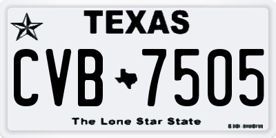 TX license plate CVB7505