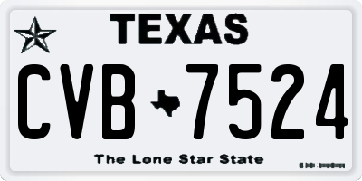 TX license plate CVB7524