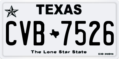 TX license plate CVB7526