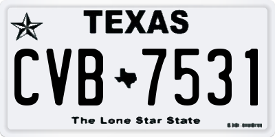 TX license plate CVB7531