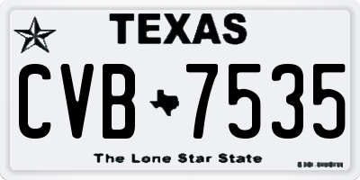 TX license plate CVB7535