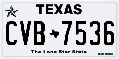 TX license plate CVB7536