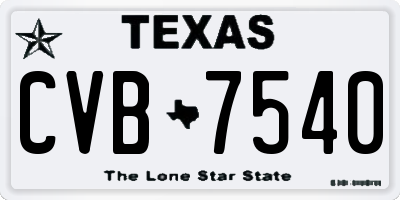 TX license plate CVB7540