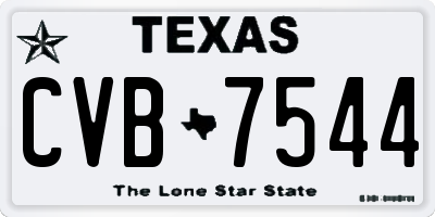 TX license plate CVB7544