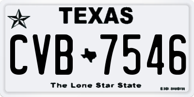 TX license plate CVB7546